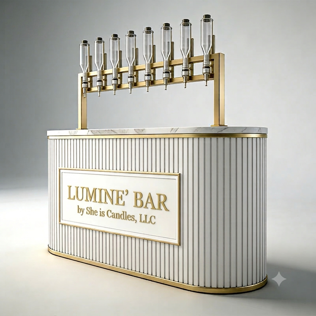 Luminé Bar perfume display styled for a Birmingham wedding