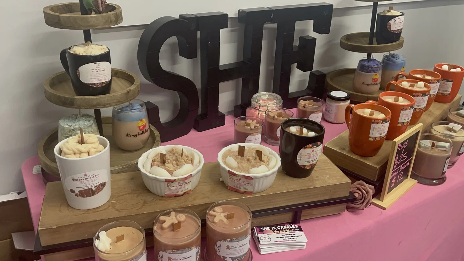 She Is Candles product display